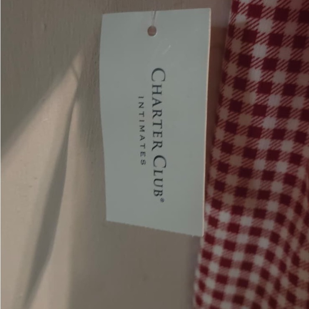 Charter Club Red and White Gingham Intimates - Picture 9 of 15